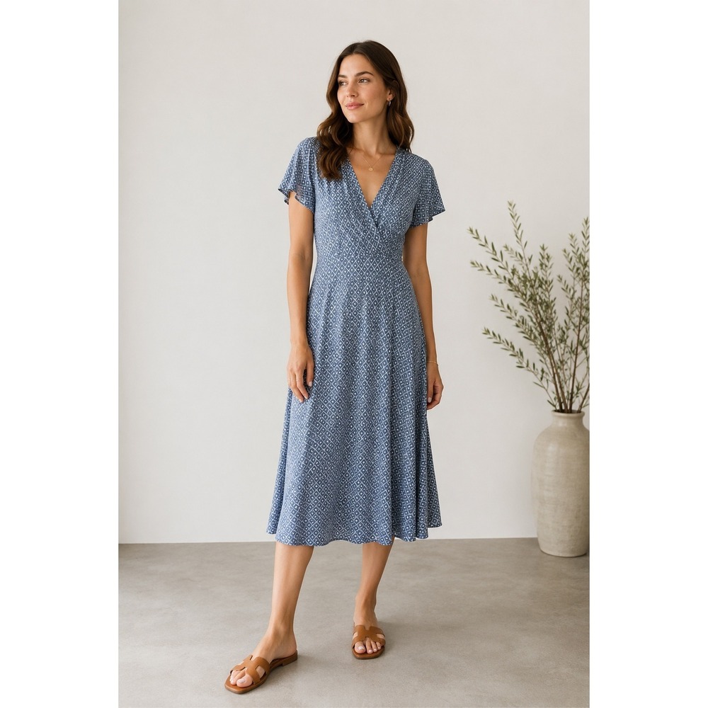 L.L. Bean Blue Casual Dress Small – Stretch Everyday Wear Comfortable
